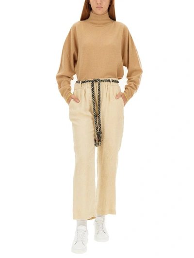 Shop Alysi Velvet Pants In Ivory