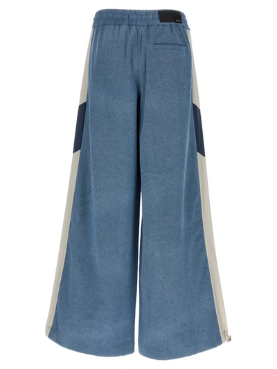 Shop Amiri 'chambray Track' Pants In Light Blue