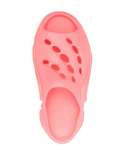 Shop Adidas By Stella Mccartney 55mm Logo-embossed Clogs In Pink