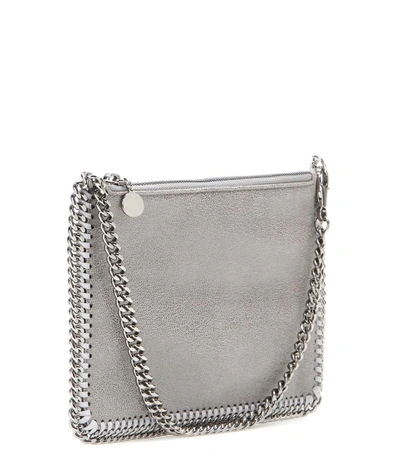 Shop Stella Mccartney Faux Suede Shoulder Bag In Light Grey