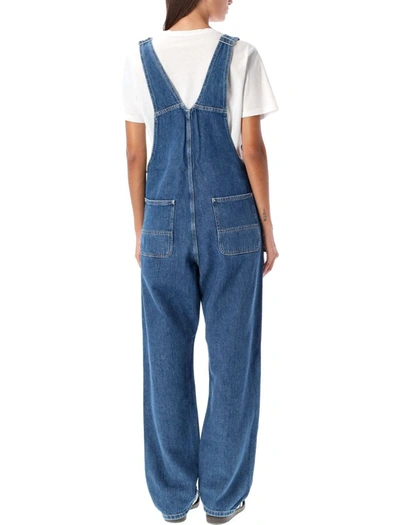 Shop Carhartt Wip W Bib Overall Straight In Blue Stone Washed