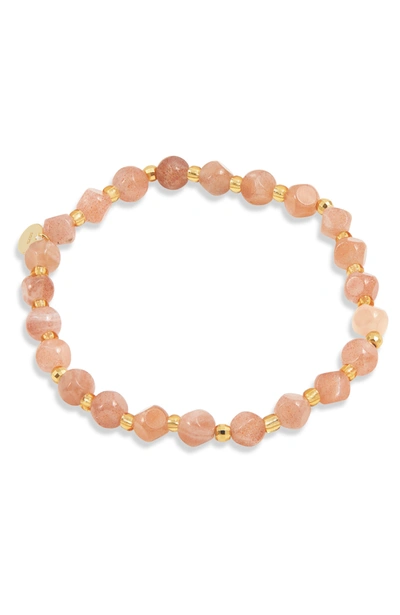 Shop Savvy Cie Jewels Natural Amazonite Healing Stone 6mm Stretch Bracelet In Pink