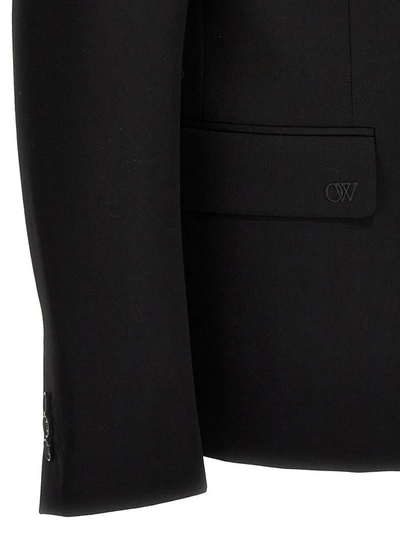 Shop Off-white 'ow Embroidery' Blazer In Black