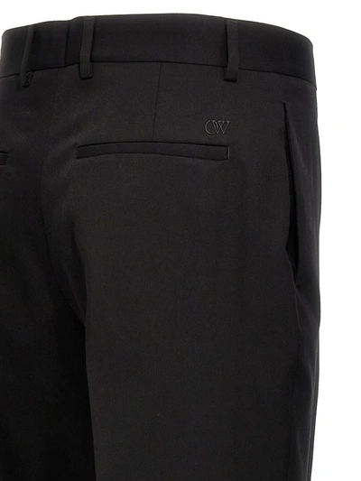 Shop Off-white 'ow Embroidery' Pants In Black