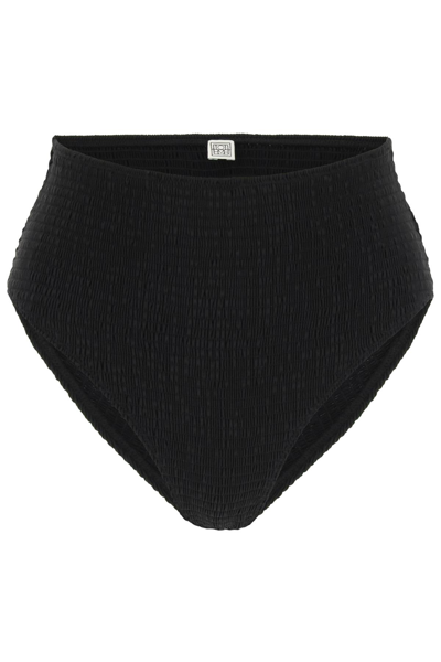 Shop Totême High-waisted Bikini Bottom In Black