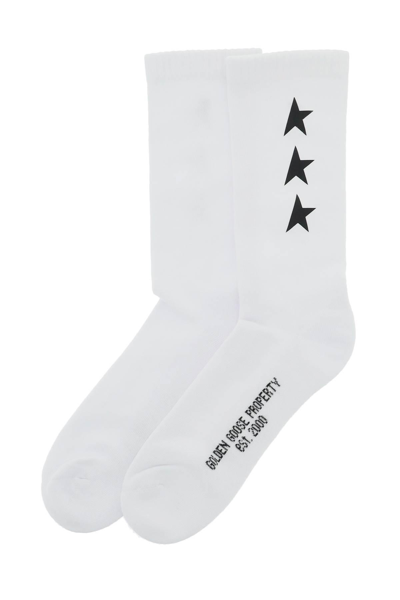 Shop Golden Goose Logo Socks In White