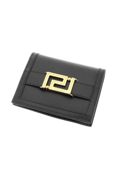 Shop Versace Greca Goddes Wallet In Black
