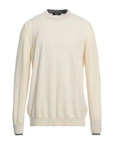 Shop +39 Masq Man Sweater Cream Size 44 Merino Wool In White