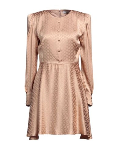 Shop Maria Vittoria Paolillo Mvp Woman Mini Dress Beige Size 6 Viscose, Elastane