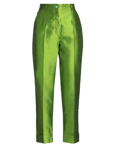 Shop Dolce & Gabbana Woman Pants Green Size 4 Silk