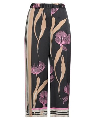 1-one Woman Cropped Pants Black Size 6 Viscose In Black