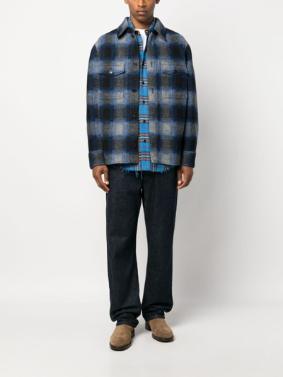 Shop Isabel Marant Plaid Check-pattern Shirt In 蓝色