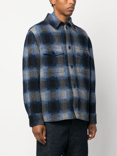 Isabel Marant Marant Kervon Checkered Overshirt In 蓝色