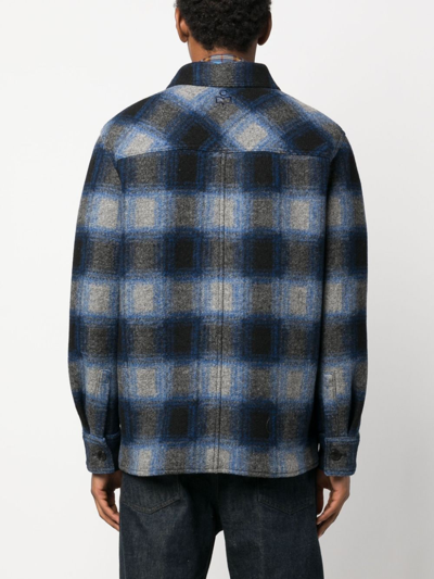 Isabel Marant Marant Kervon Checkered Overshirt In 蓝色