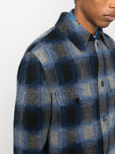 Isabel Marant Marant Kervon Checkered Overshirt In 蓝色