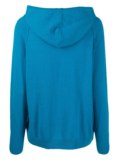 Shop Chinti & Parker Long-sleeve Jersey-fleece Hoodie In Blue