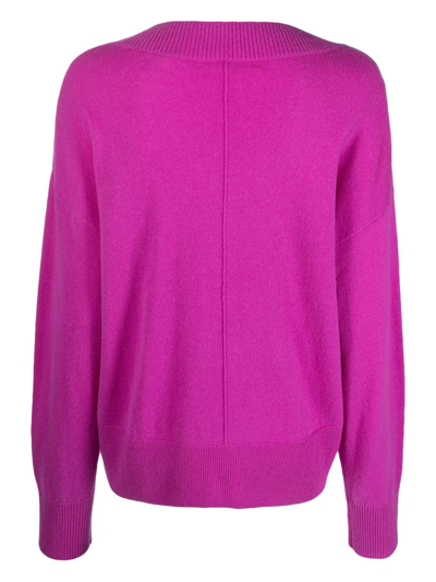 Shop Chinti & Parker V-neck Knitted Jumper In Purple