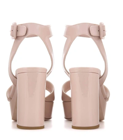 Shop Miu Miu Patent Leather Platform Sandals