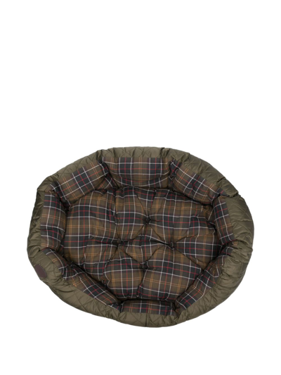 Barbour Check-plaid Cotton Dog Bed In 绿色