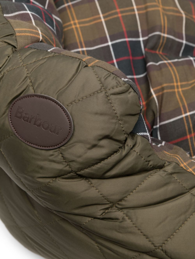 Barbour Check-plaid Cotton Dog Bed In 绿色