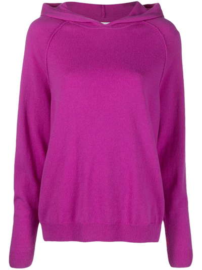 Shop Chinti & Parker Long-sleeves Jersey-fleece Hoodie In Purple