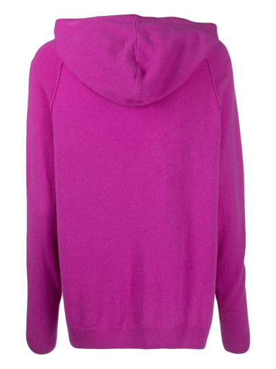 Shop Chinti & Parker Long-sleeves Jersey-fleece Hoodie In Purple