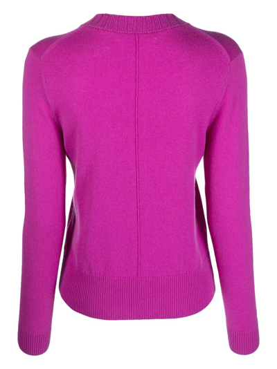 Shop Chinti & Parker Long-sleeve Knitted Jumper In Purple