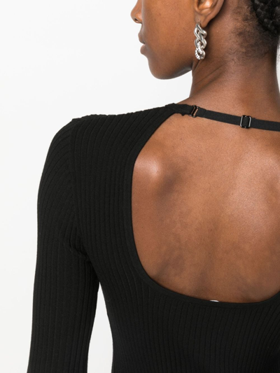 Courrèges Lingerie Strap Rib Knit Sweater In 黑色