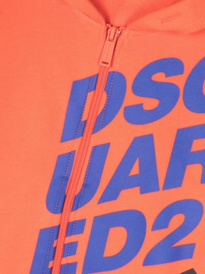 Shop Dsquared2 Logo-print Cotton Bomber Jacket In 红色