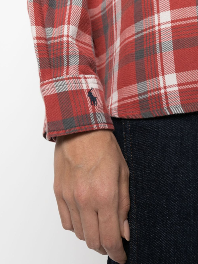 Polo Ralph Lauren Women's Plaid Cotton Twill Flannel Shirt In 红色