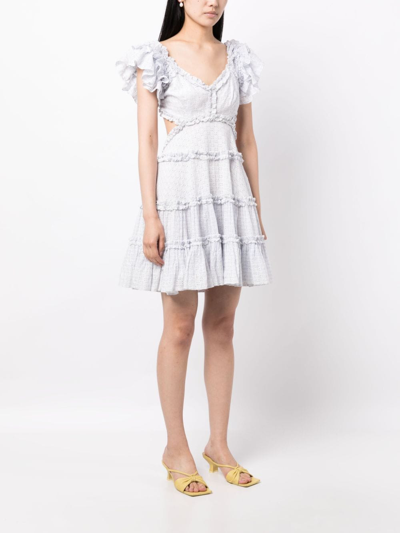 Shop Needle & Thread Broderie-anglaise Organic Cotton Minidress In 蓝色