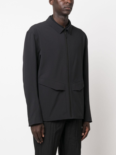 Shop Veilance Zip-up Shirt Jacket In Black