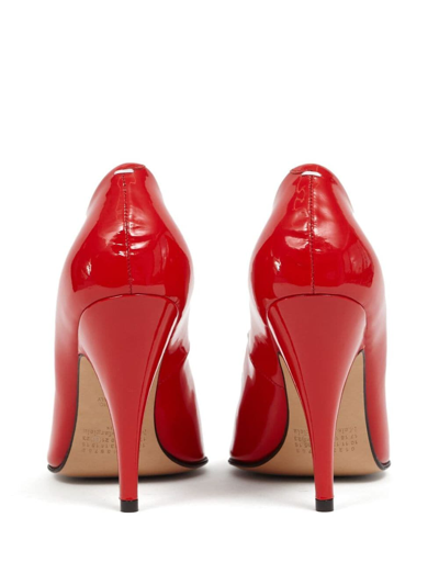 Shop Maison Margiela Tabi 110mm Patent Leather Pumps In Red
