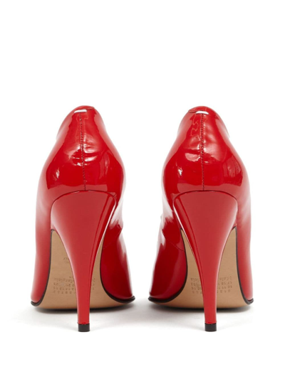 Maison Margiela Tabi 110mm Patent Leather Pumps In Red
