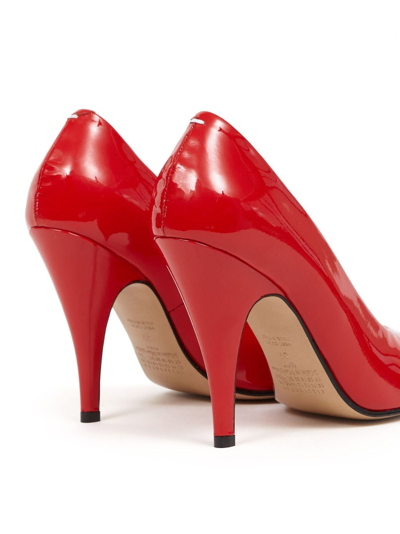 Shop Maison Margiela Tabi 110mm Patent Leather Pumps In Red