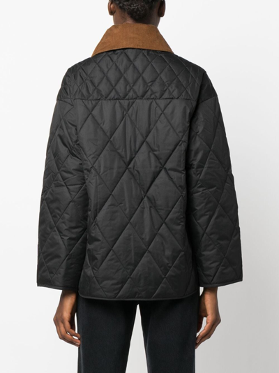 Shop Barbour Zip-up Quilted Puffer Jacket In Black