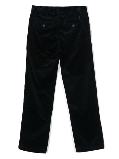 Shop Ralph Lauren Polo Pony Corduroy Trousers In 蓝色