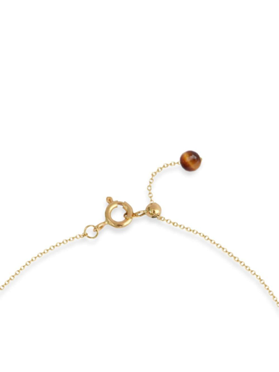 18KT RECYCLED YELLOW GOLD AND TIGER EYE CHAIN ANKLET