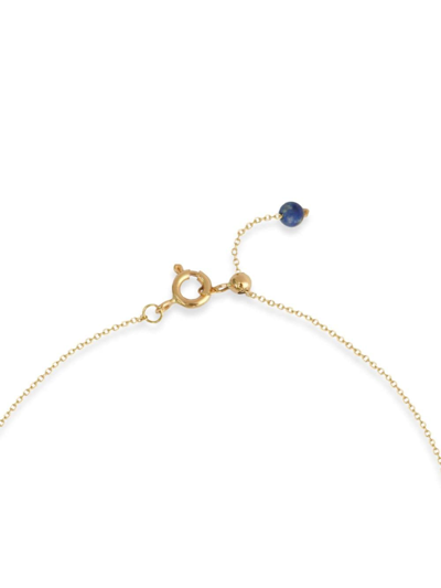 18KT RECYCLED YELLOW GOLD AND LAPIS LAZULI CHAIN ANKLET