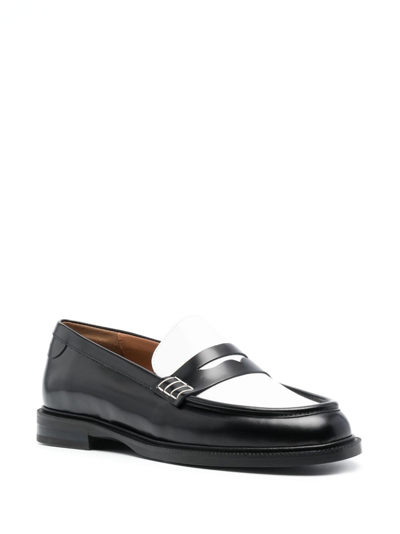 Shop Claudie Pierlot Two-tone Design Leather Loafers In Black