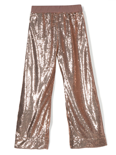 Palm Angels Sequin-embellished Stripe-detail Trousers In 粉色
