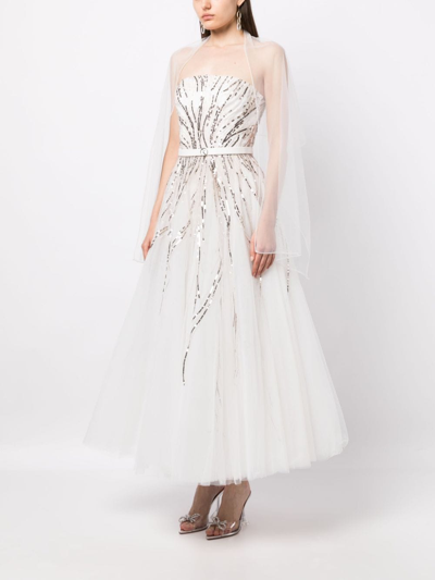 Saiid Kobeisy Bead-embellished Strapless Dress In White