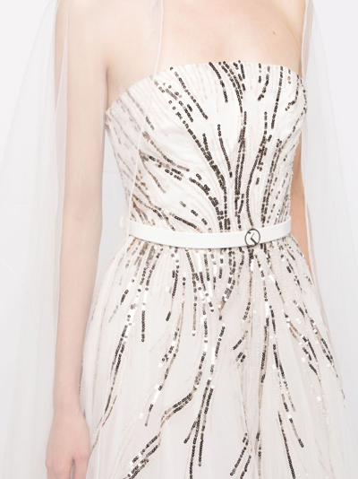 Saiid Kobeisy Bead-embellished Strapless Dress In White
