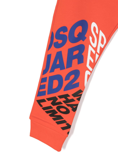 Shop Dsquared2 Logo-print Cotton Track Pants In 红色