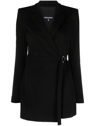 Shop Patrizia Pepe Essencial Asymmetrical-hem Jumpsuit In Black