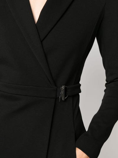 Shop Patrizia Pepe Essencial Asymmetrical-hem Jumpsuit In Black