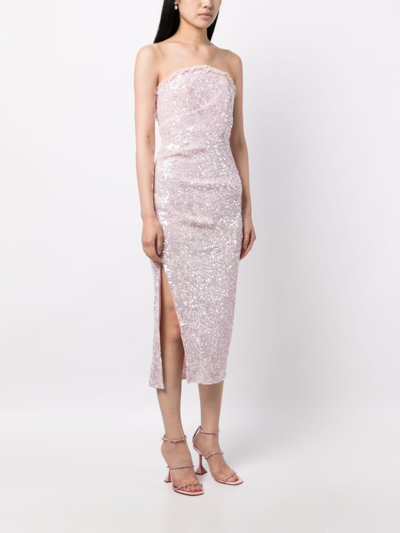 Needle & Thread Stellar Gloss Sequin-embellished Strapless Gown In Pink