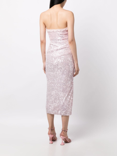 Needle & Thread Stellar Gloss Sequin-embellished Strapless Gown In Pink