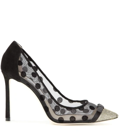 Shop Jimmy Choo Dorothy 100 Mesh And Glitter Pumps In Light Lroeze