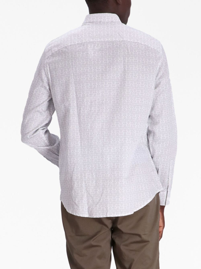 Shop Armani Exchange Logo-print Long-sleeve Shirt In 白色